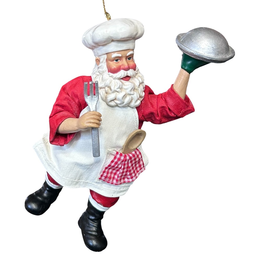 Chef‎ Santa Claus Ornament Christmas Holiday Festive Kitchen Decor Mache Clothes